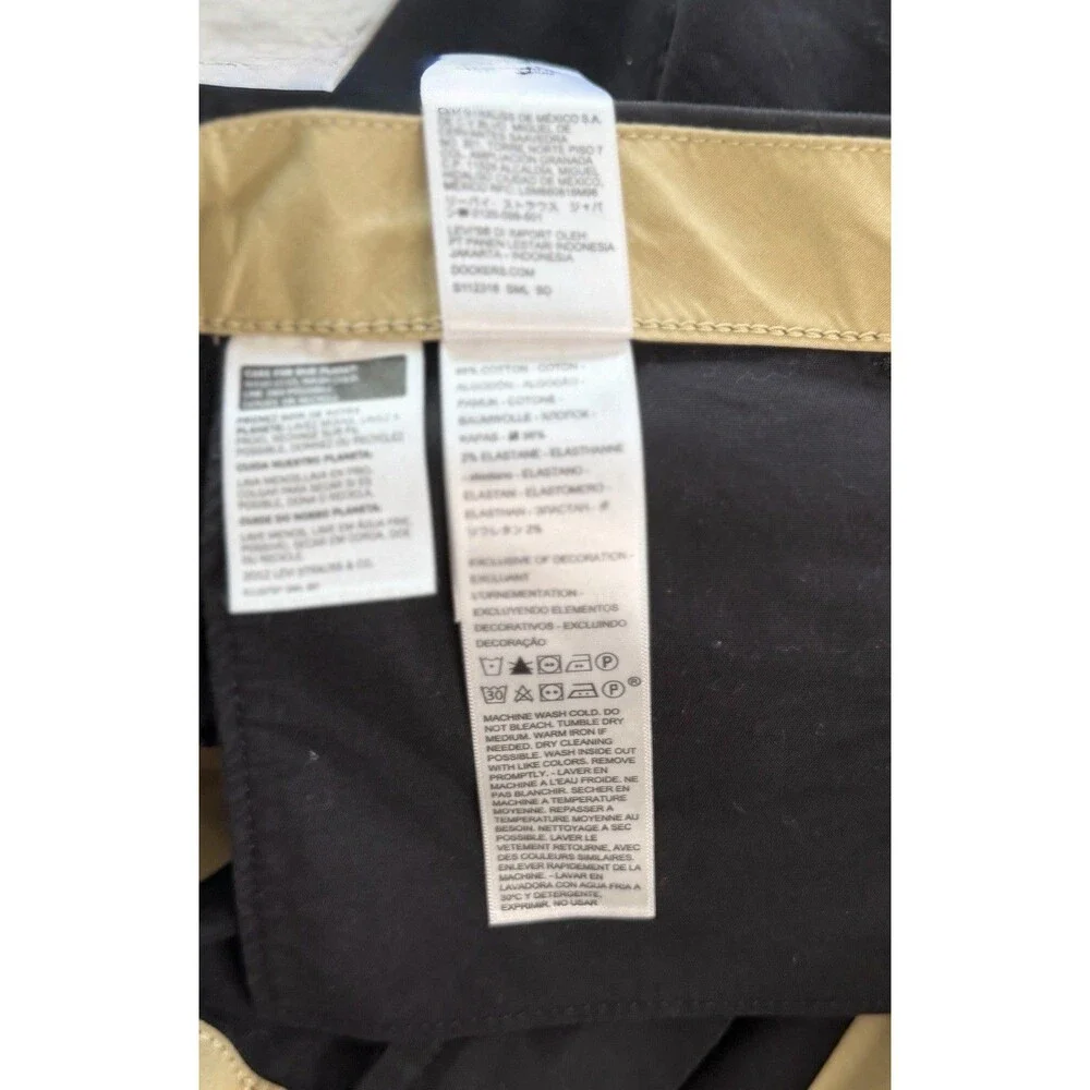 Dockers Ultimate Supreme Flex Black Chino Shorts 34 9” NWT